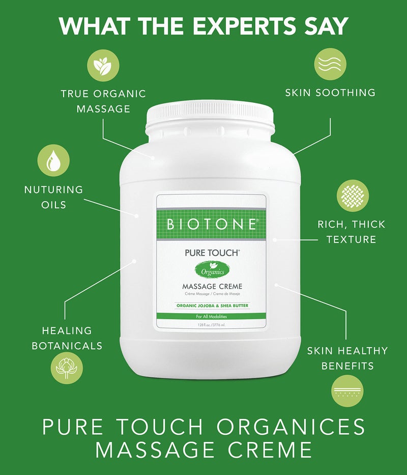 BIOTONE Pure Touch Organics Massage CrÃ¨me, True Organic Massage, Rich Texture, Silky Glide, Soothing Ingredients, Healing Botanicals - 7 Ounce - Image 5